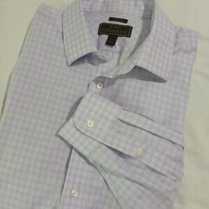 Jos.A.Bank RESERVE No Wrinkles Tailored Fit 18/37 100% Cotton Men's Button-up